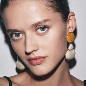 Zara Stone Earrings in Orange